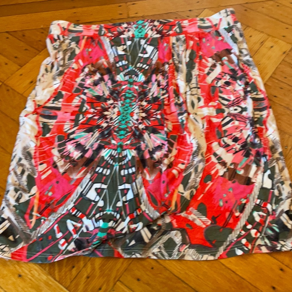 Anthropologie faux wrap ikat-ish skirt